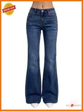 Womens Flare Bell Bottom Jeans Wide Leg Stretchy Denim Pants